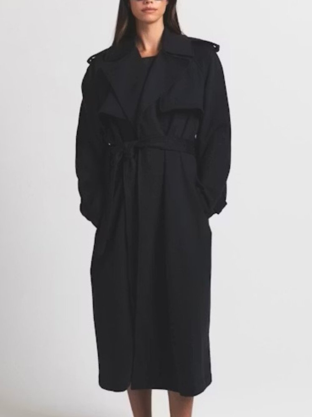 ♟️ SKIMS Boyfriend Fleece Trench Coat | Onyx | XS | NWT 🏷️
